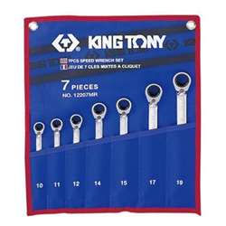 Bán Bộ cờ lê vòng miệng 7 cái hệ mét Kingtony 12207MR 10-19mm