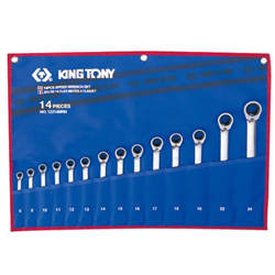 Bán Bộ cờ lê vòng miệng 14 cái hệ mét Kingtony 12214MR 8-24mm