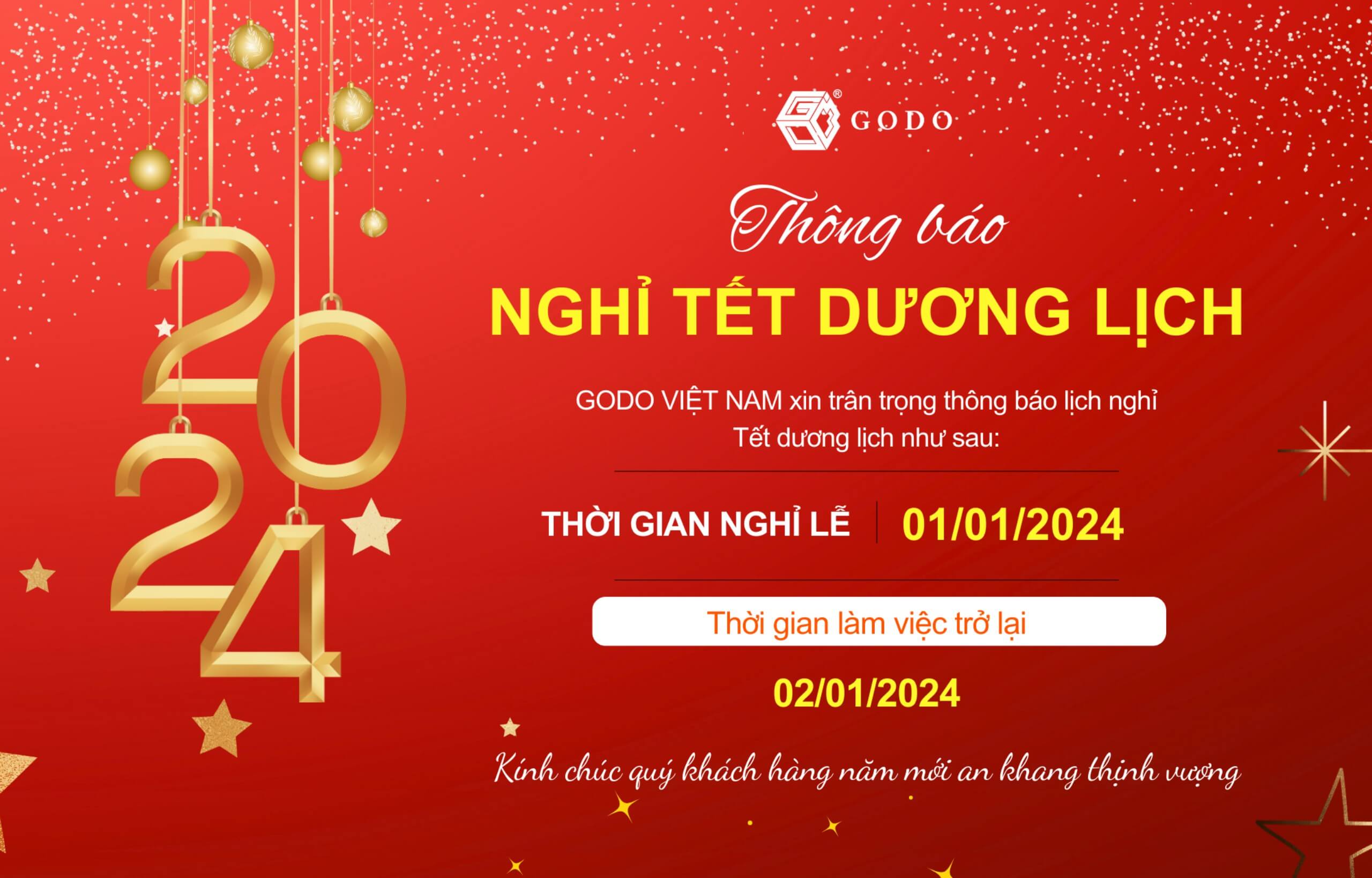 Thông báo lịch nghỉ Tết 2024