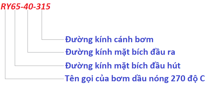 thông số và ý nghĩa tên gọi bơm ry65-40-315