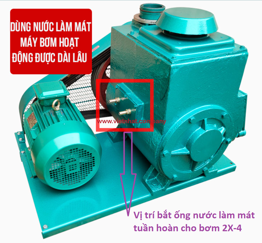 vị trí bắt ống nước làm mát tuần hoàn quanh bơm 2x-4