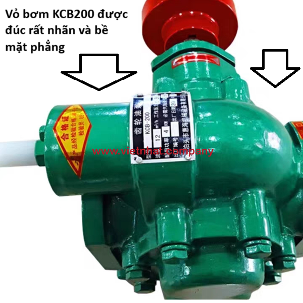 vỏ bơm kcb200 được đúc rất nhẵn ở bề mặt và lòng trong 