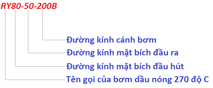 ý nghĩa của tên gọi bơm dầu truyền nhiệt RY80-50-200B